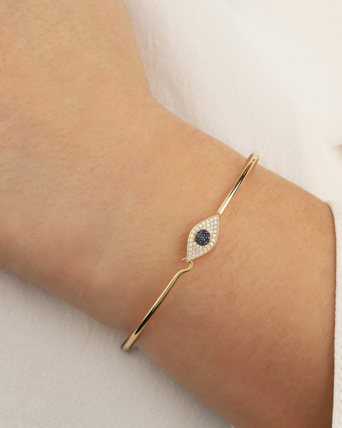 Pavé Evil Eye Hook Bangle