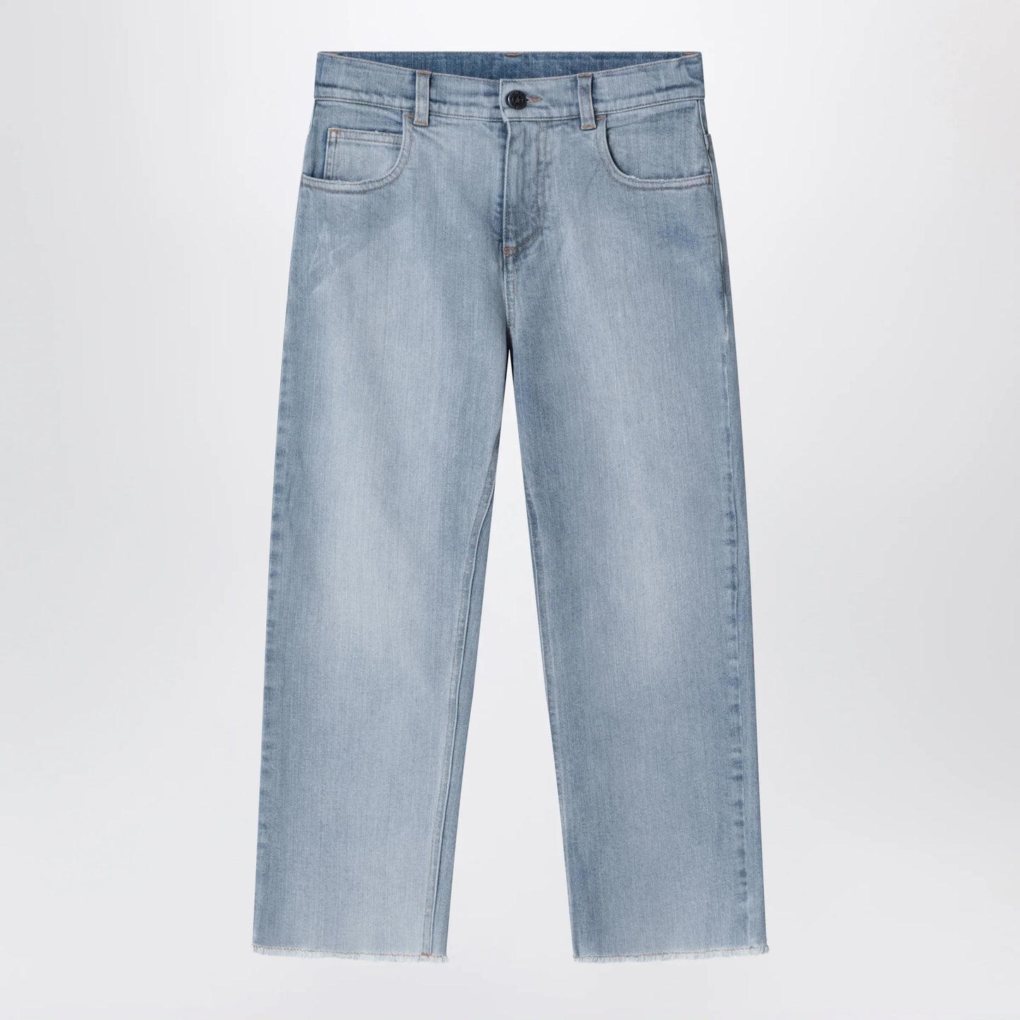 Golden Goose - Medium blue jeans with logo embroidery