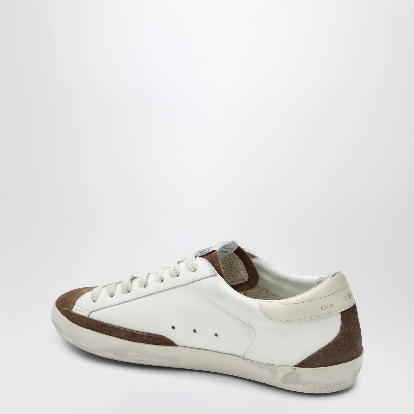 Golden Goose - Golden Goose Super-Star sneakers in white/brown/denim blue/cream