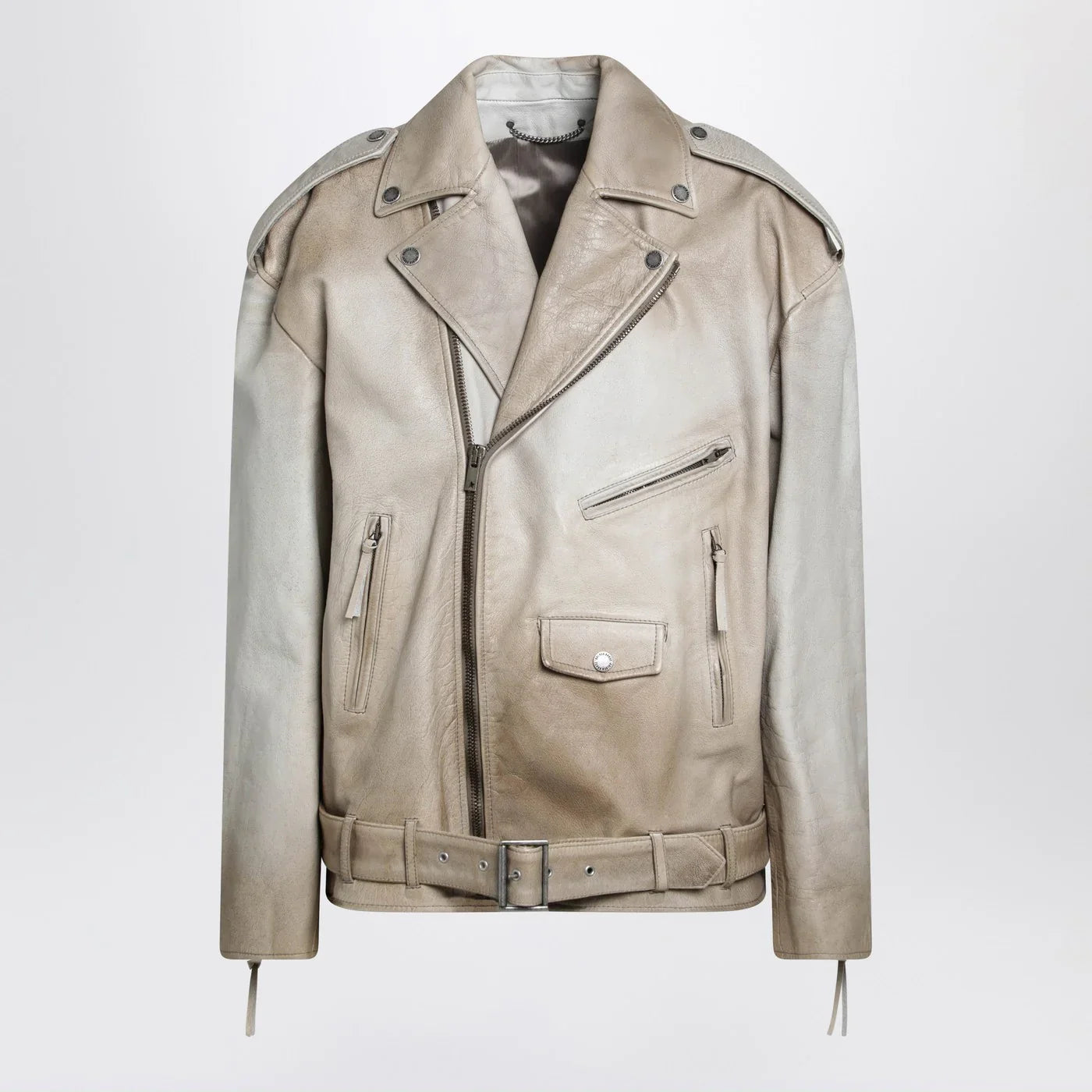 Golden Goose - Beige leather Phoebe jacket