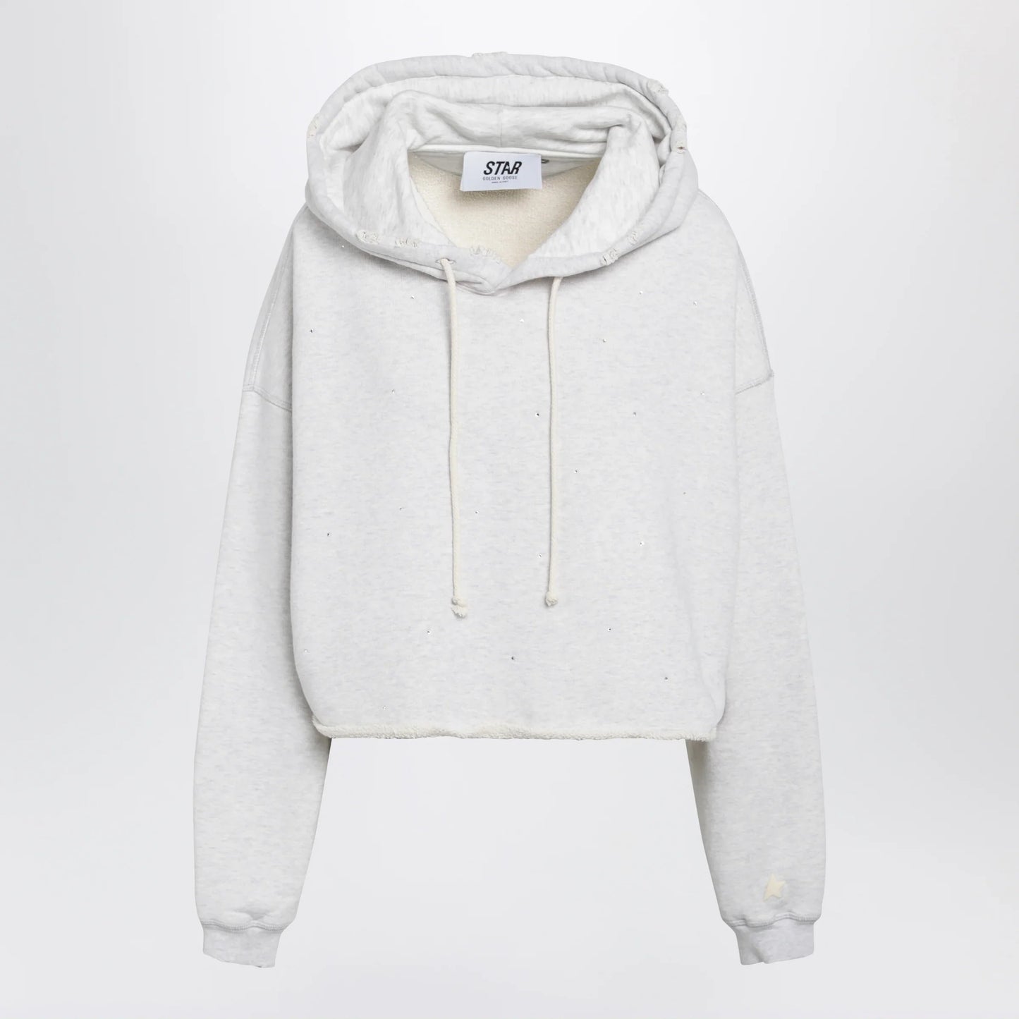 Golden Goose - Star sweatshirt with crystal embroidery in grey cotton