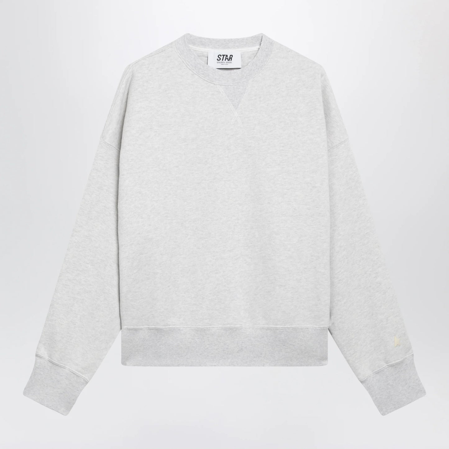 Golden Goose - Women's Star cropped oversized cotton hoodie in grey
