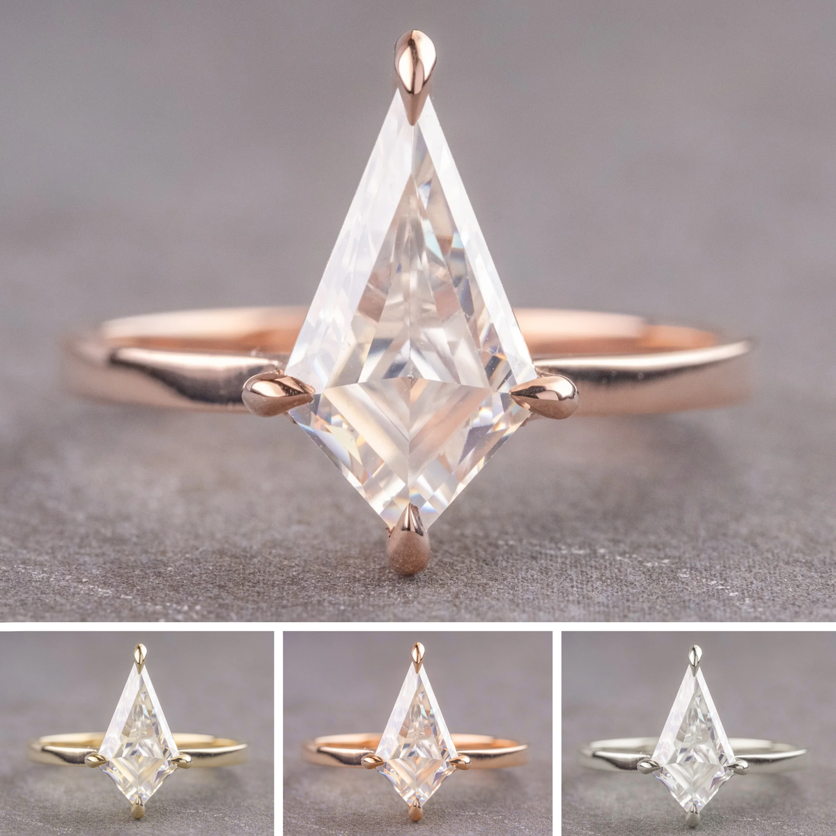 Kite Moissanite Engagement Ring, Lark Setting