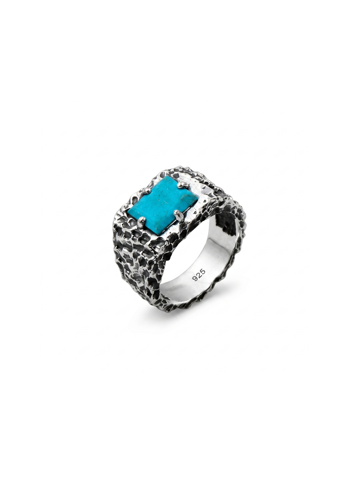 Sleeping Beauty Turquoise Forge Ring – 925 Sterling Silver