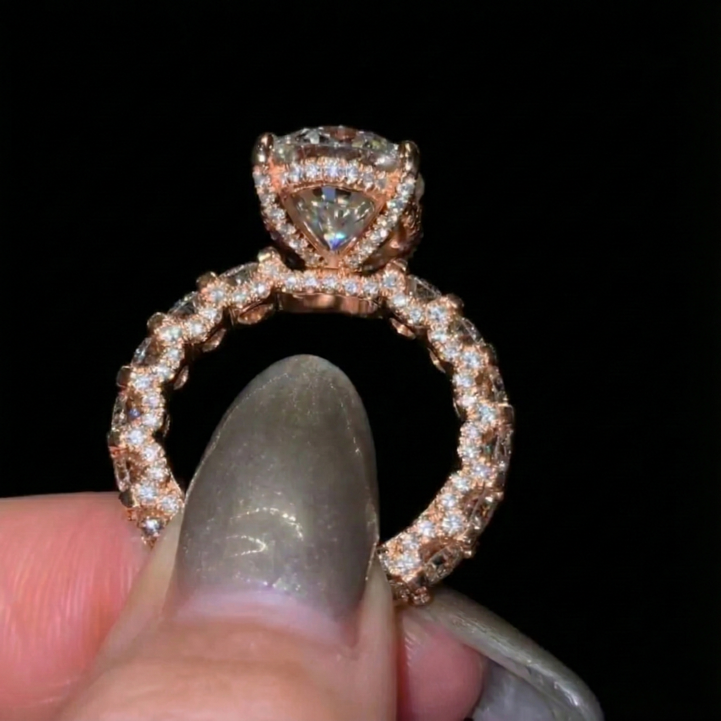 Preciously-crafted Pave Oval Cut 8.0ct Engagement Ring In Sterling Silver
