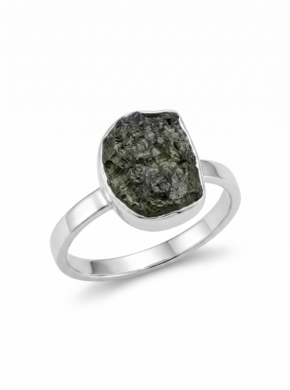 Moldavite Ring,925 Solid Sterling Silver Ring, Raw Stone Moldavite, Genuine Czech Republic Moldavite Gemstone Ring, Gift For Mom