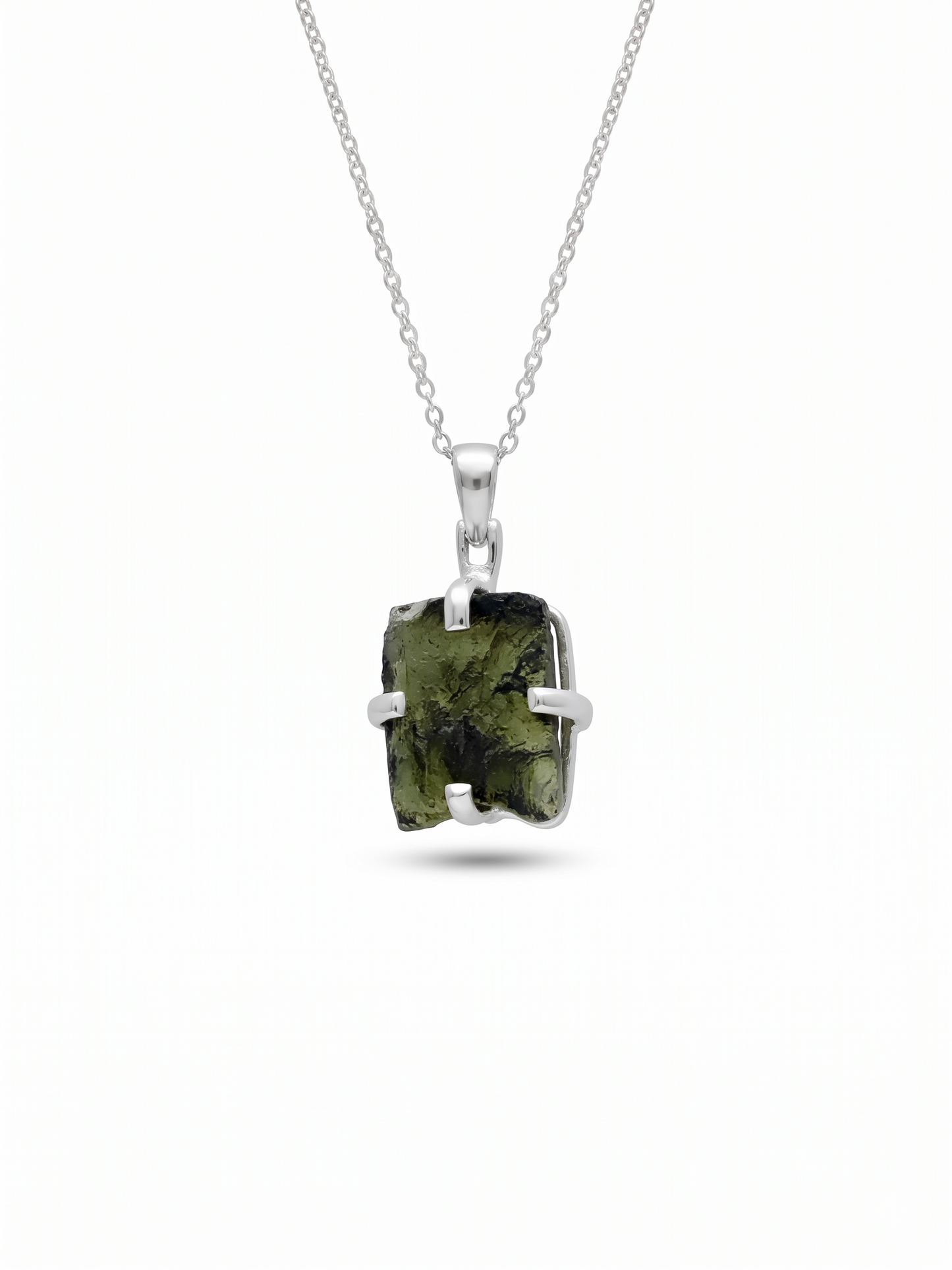 Certified Rough Moldavite Pendant, 925 Solid Sterling Silver Handmade Designer Pendant, 100% Natural Moldavite Gemstone Pendant Gift For Her