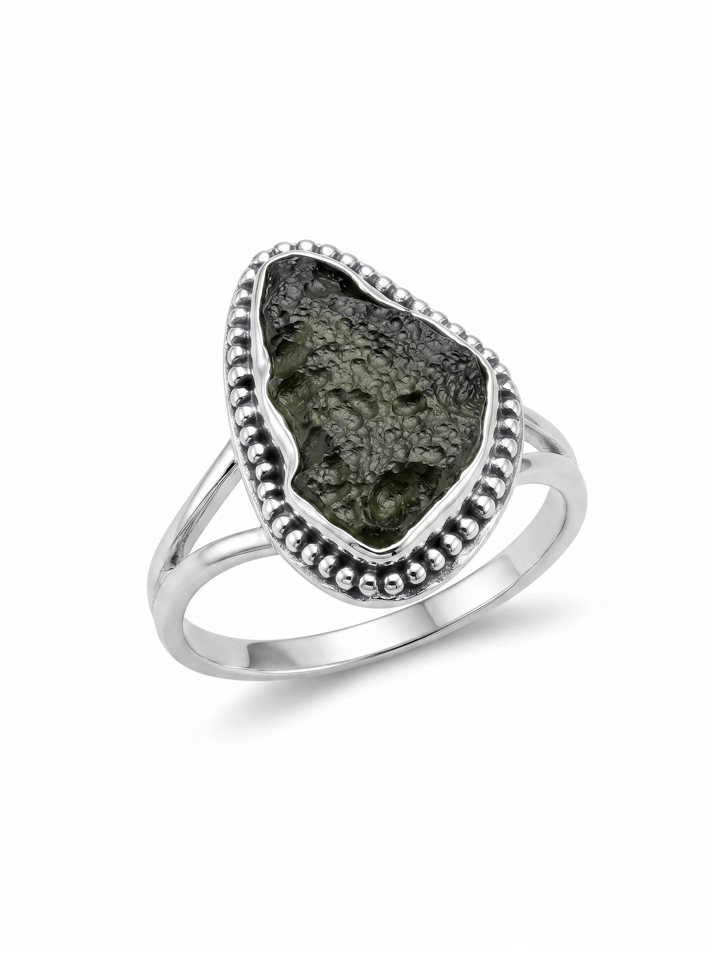 Moldavite Ring,925 Solid Sterling Silver Ring, Raw Stone Moldavite, Genuine Czech Republic Moldavite Gemstone Ring, Gift For Mom