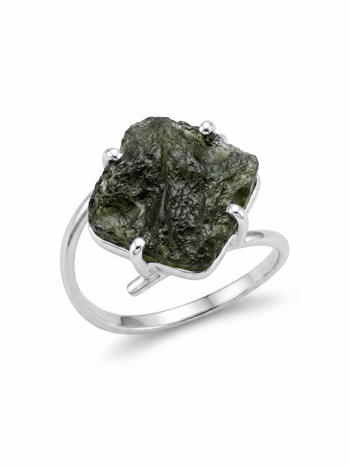 Moldavite Ring Natural Gemstone Ring, 925 Solid Silver Starling Handmade Jewelry, Gift for Her, Everyday Jewelry, Gift For Mom