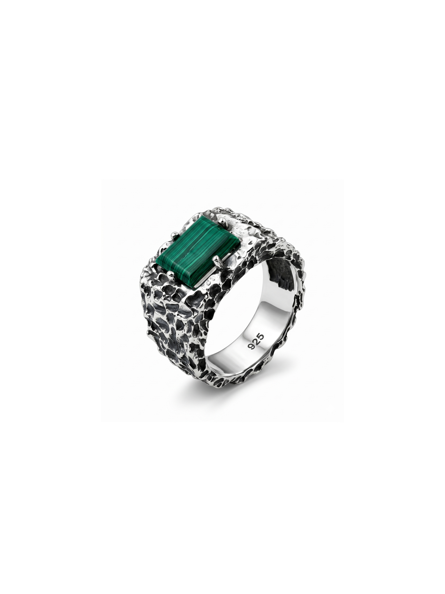 Malachite Forge Ring – 925 Sterling Silver
