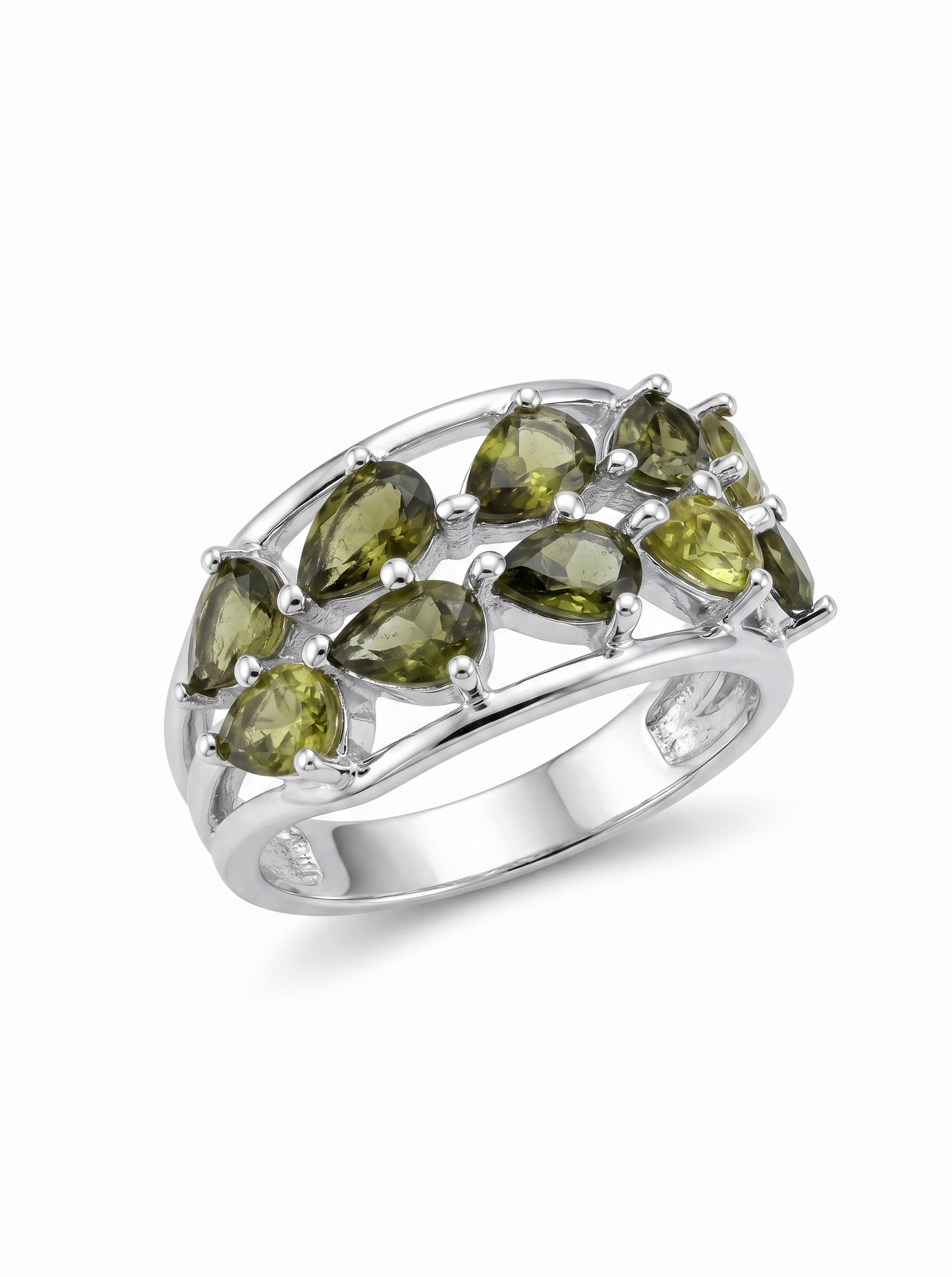 Moldavite Ring,925 Solid Sterling Silver Ring, Raw Stone Moldavite, Genuine Czech Republic Moldavite Gemstone Ring, Gift For Mom