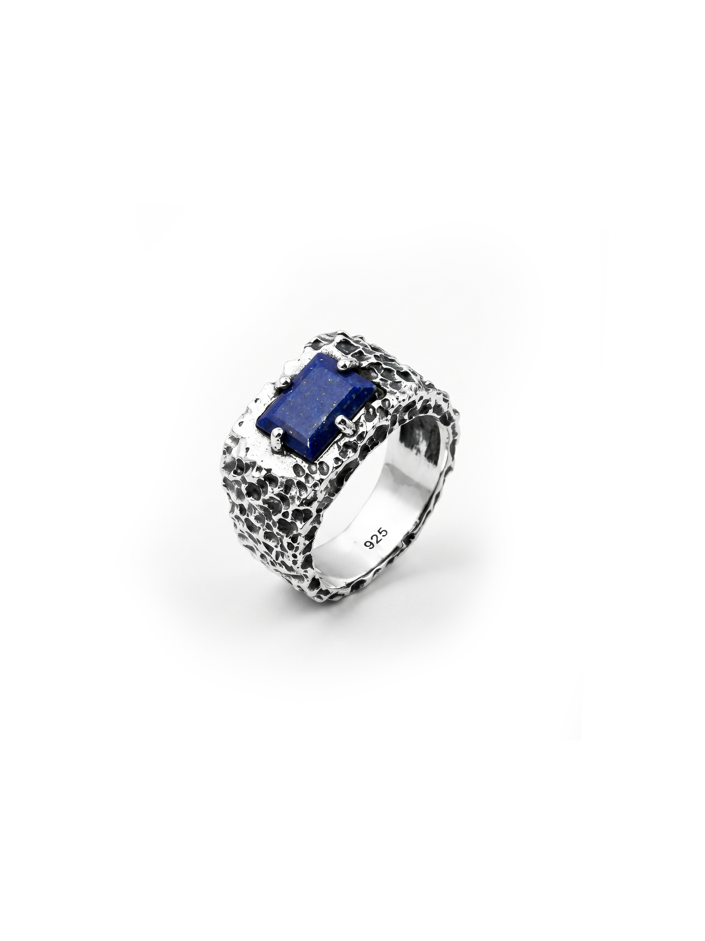 Lapis Lazuli Forge Ring – 925 Sterling Silver