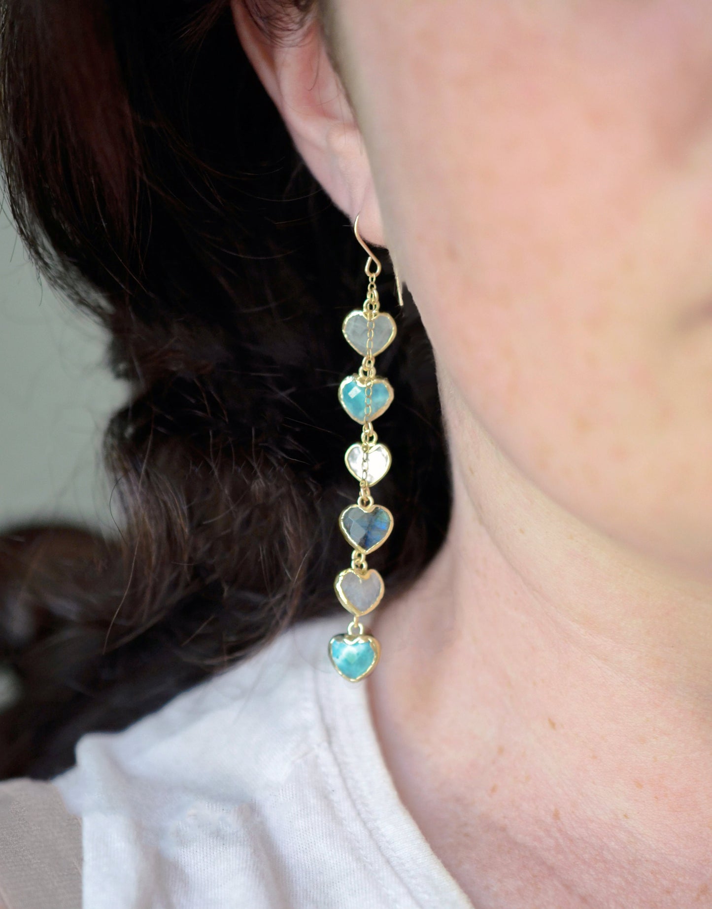 Sea & Sky Heart Earrings