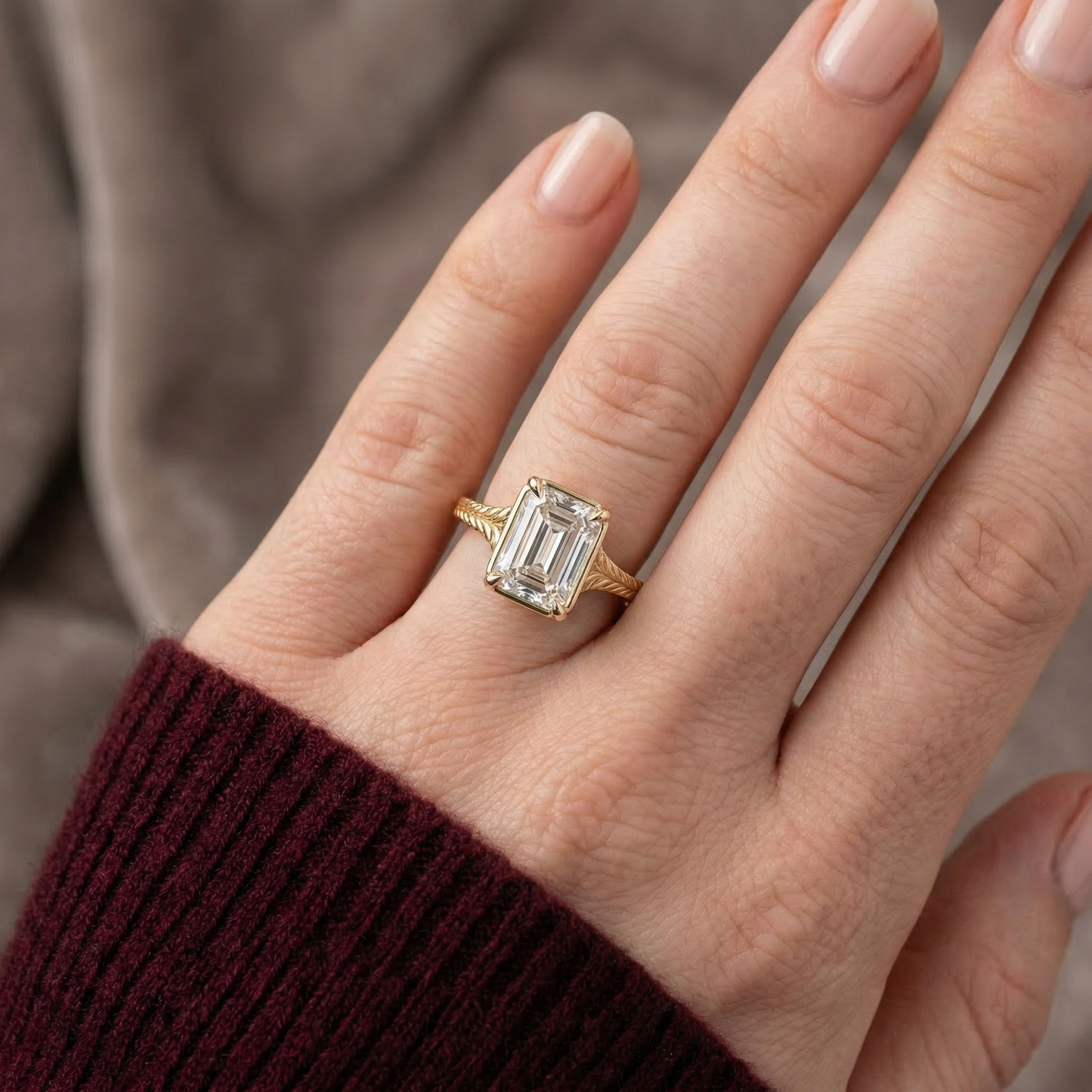 The Gilda Engagement Ring | Emerald Cut