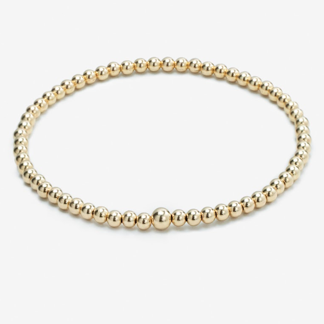 Kirstine Classic Gold Beaded Bracelets