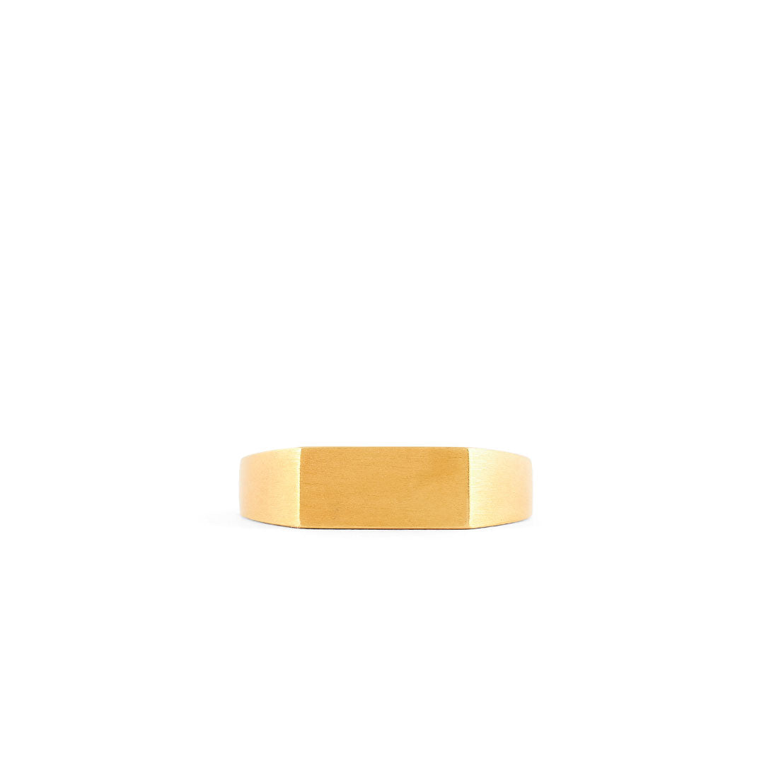 Gold Brushed Rectangle Ring