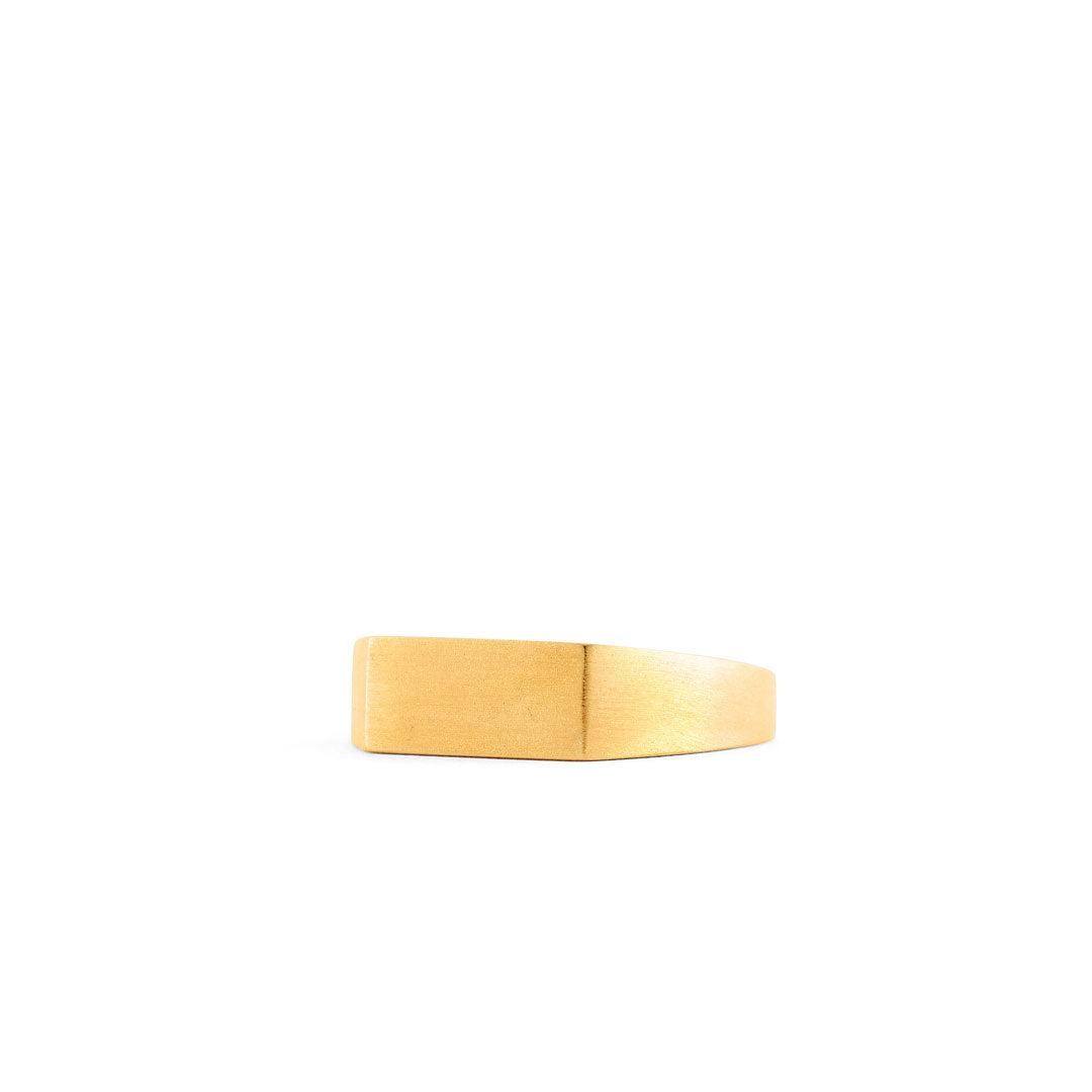 Gold Brushed Rectangle Ring