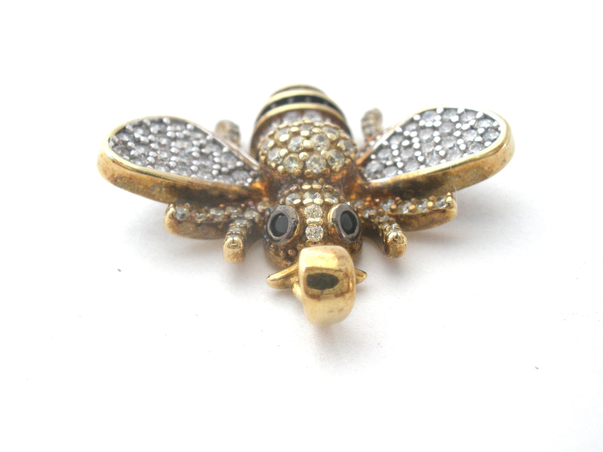 Gold Over Sterling Bumble Bee Pendant