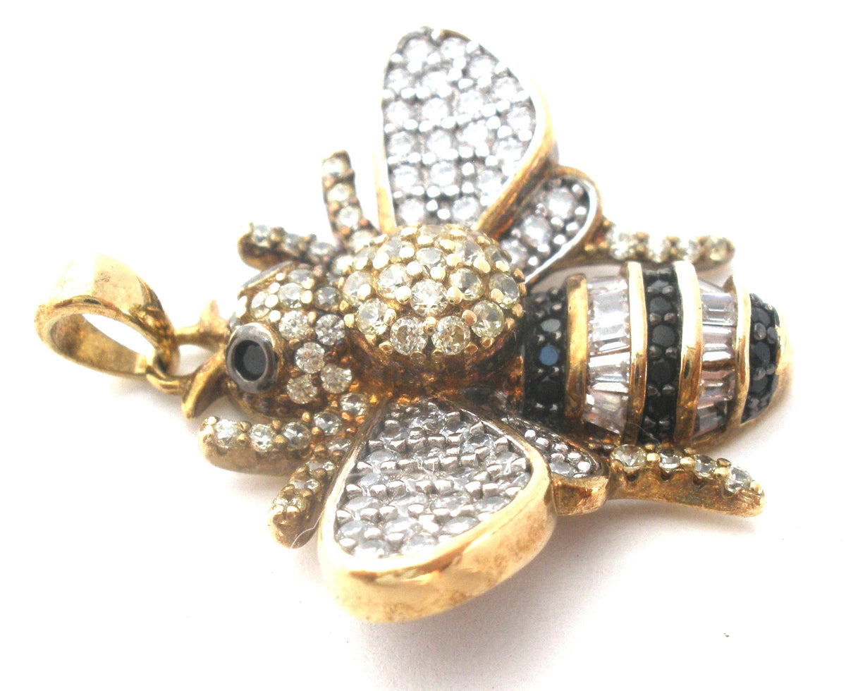 Gold Over Sterling Bumble Bee Pendant