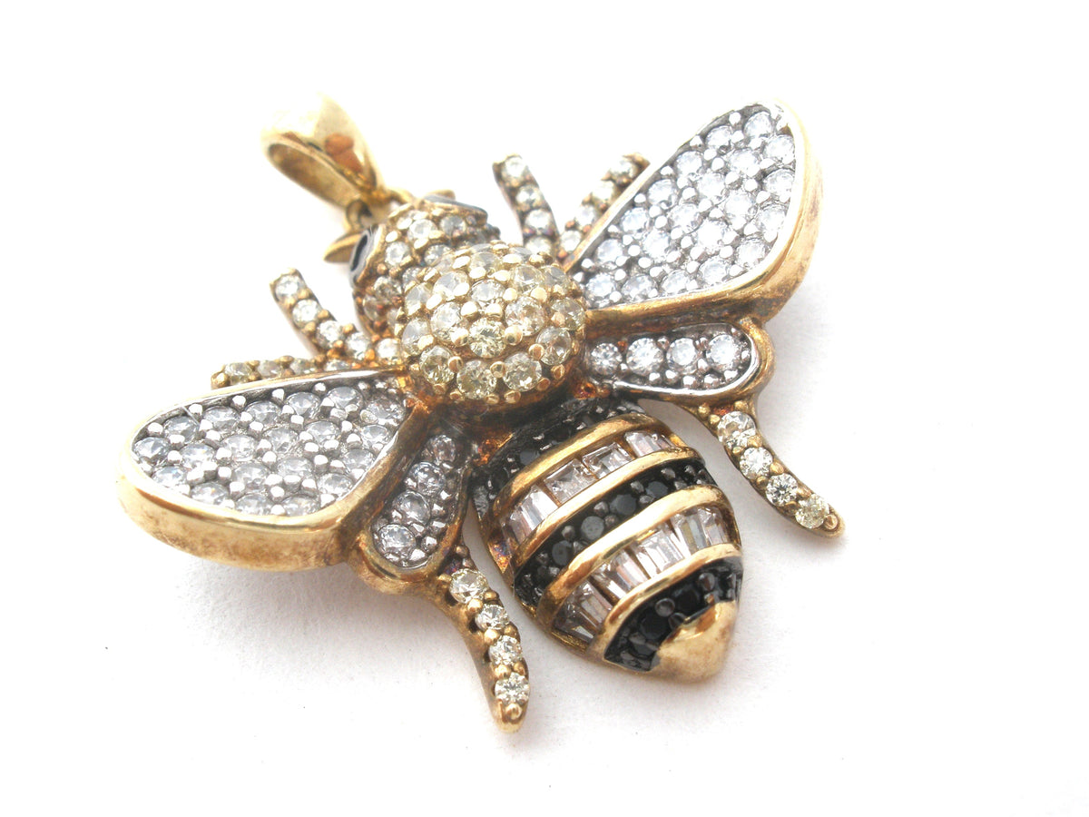 Gold Over Sterling Bumble Bee Pendant