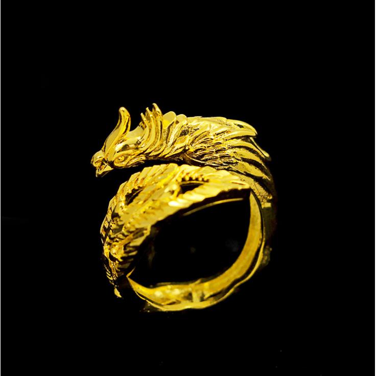 Dragon and Phoenix Couple Ring