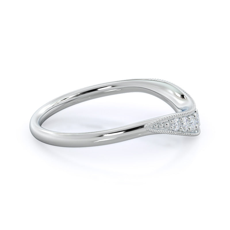 Gradient Curved Moissanite Pave Half Eternity Wedding Band