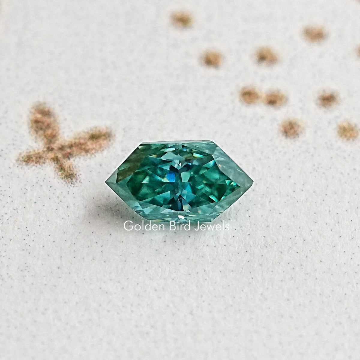 Blue Green Dutch Marquise Moissanite Gemstone