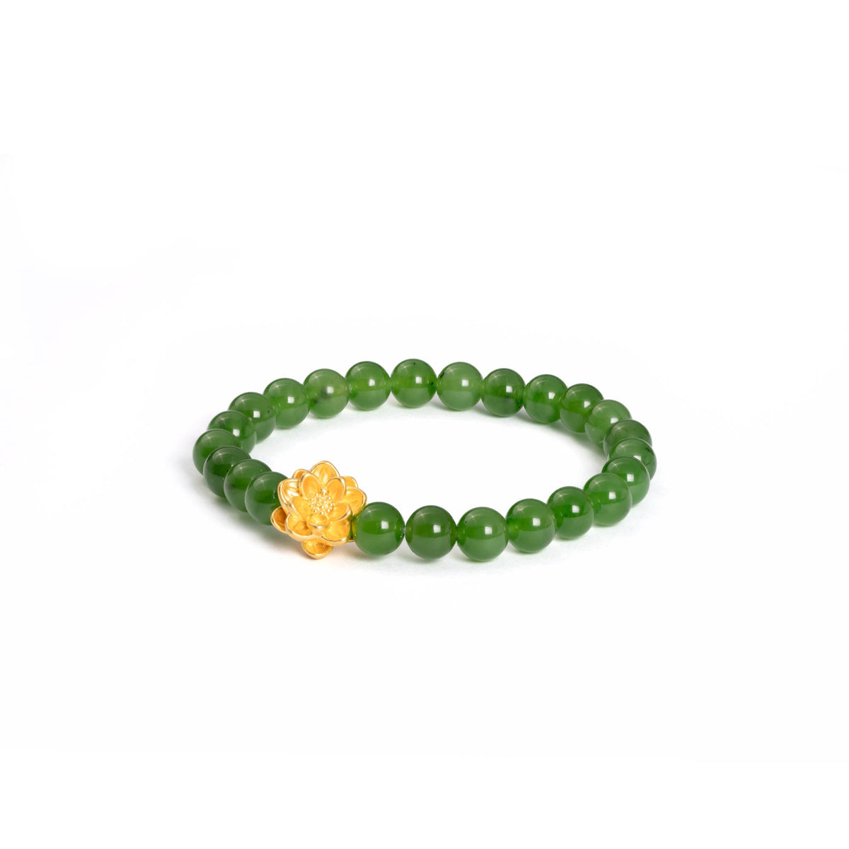Jade Lotus Bracelet with 24K Pure Gold