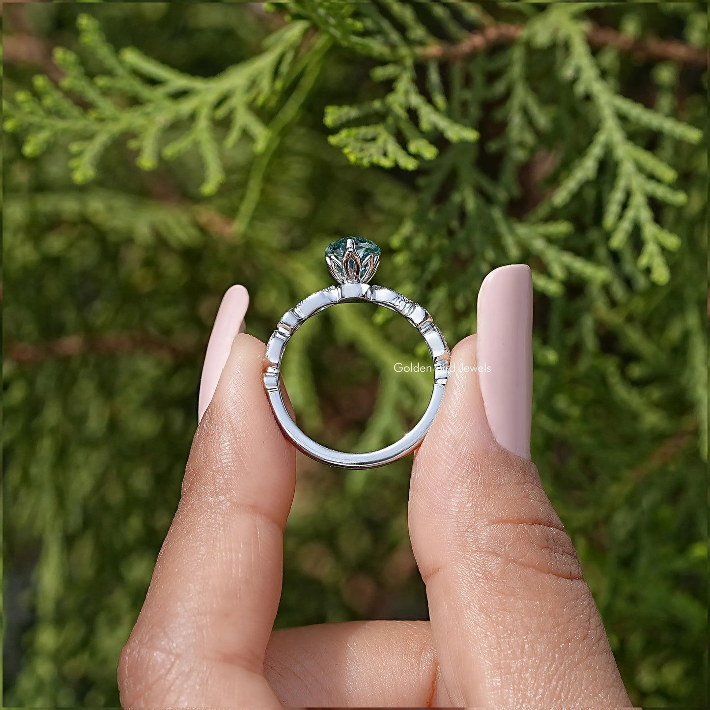 Marquise Cut Moissanite Wedding Ring