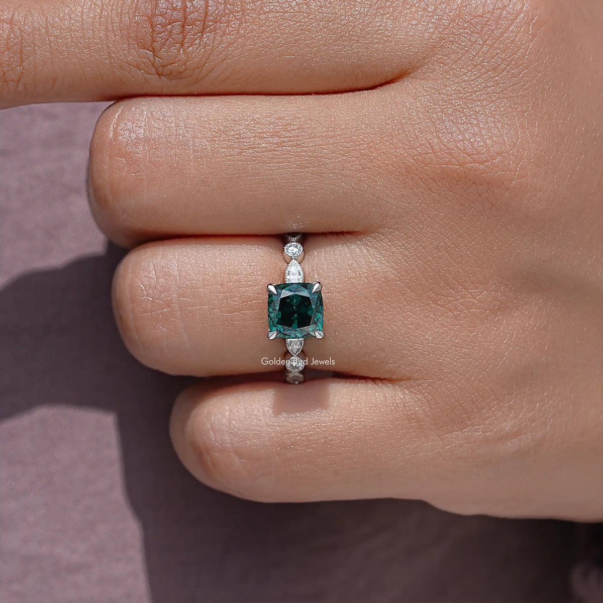 Cushion Moissanite Engagement Ring
