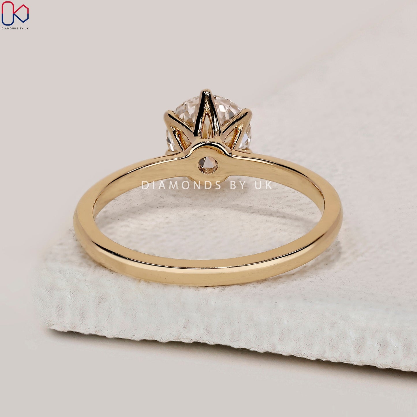 Round Cut Yellow Gold Solitaire Engagement Ring