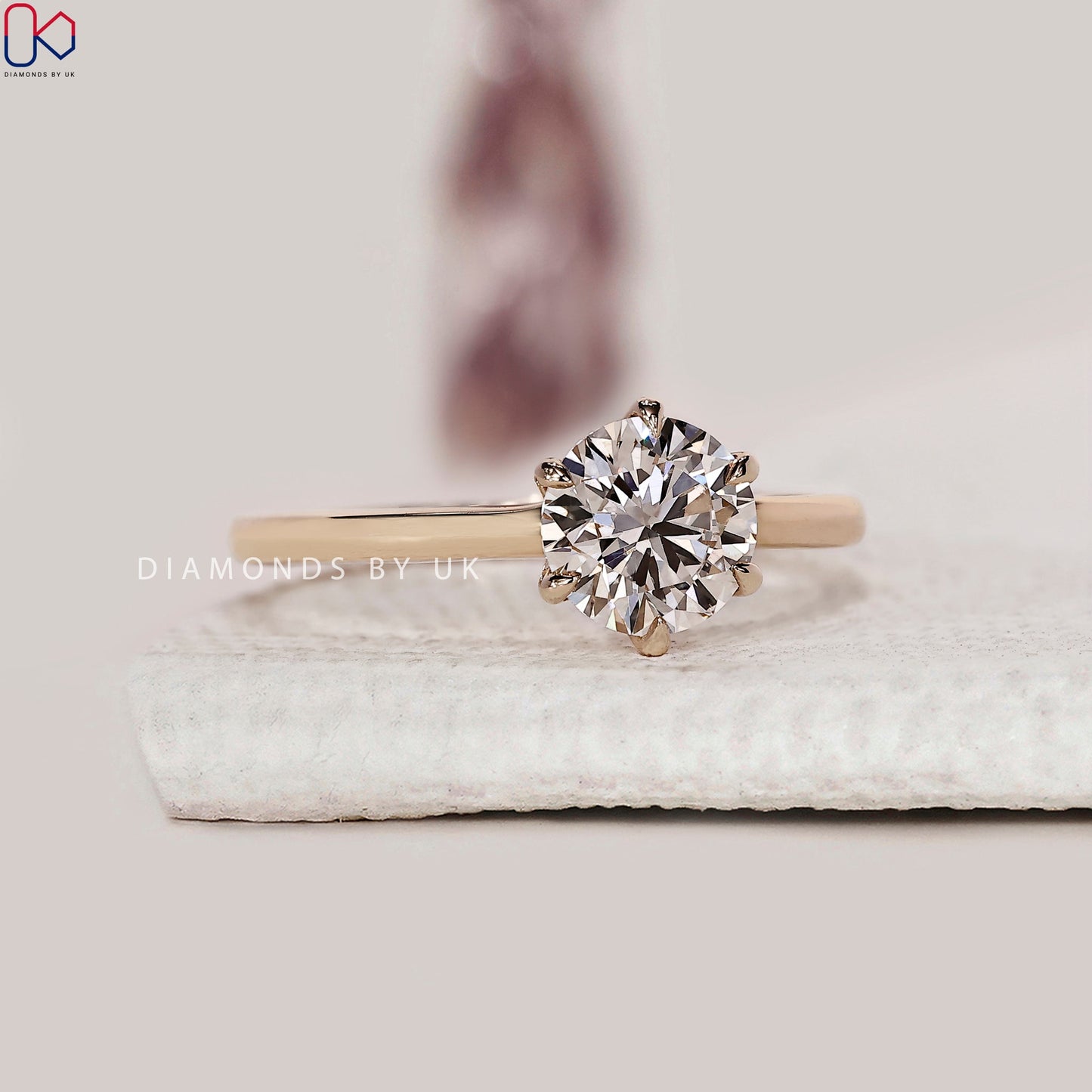 Round Cut Yellow Gold Solitaire Engagement Ring