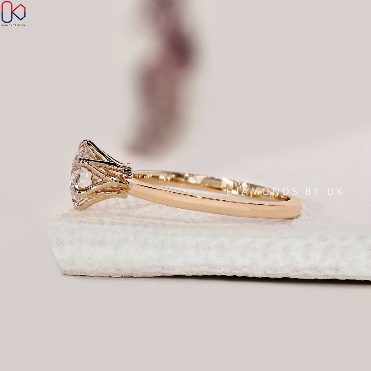 Round Cut Yellow Gold Solitaire Engagement Ring