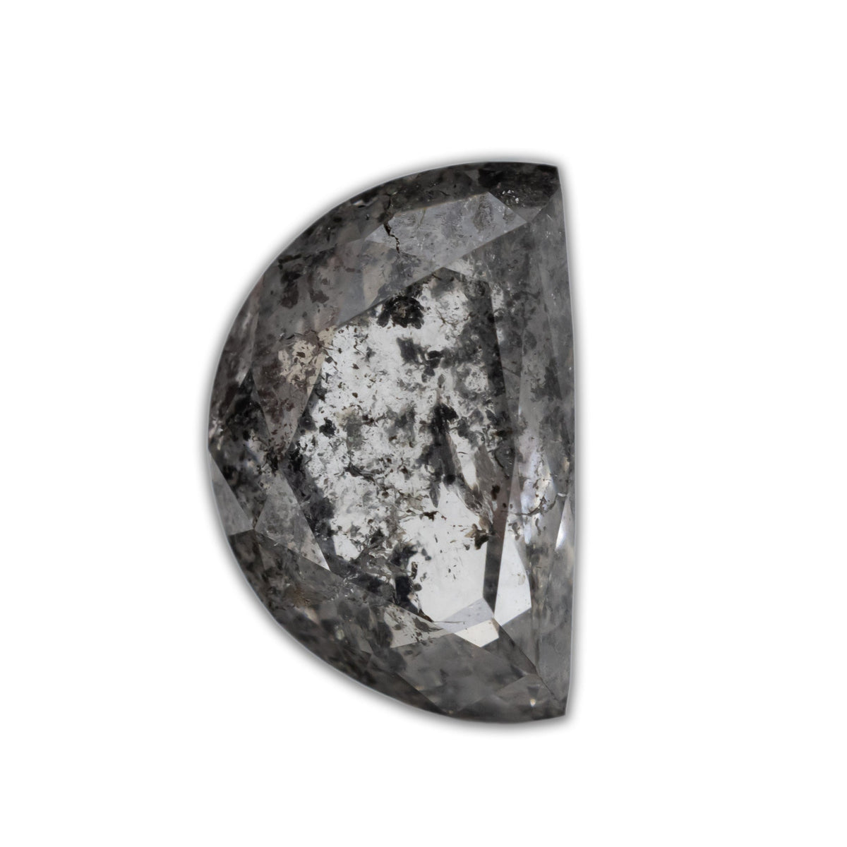1.82ct 8.80x5.74x3.70mm Half Moon Cut Salt & Pepper Diamond