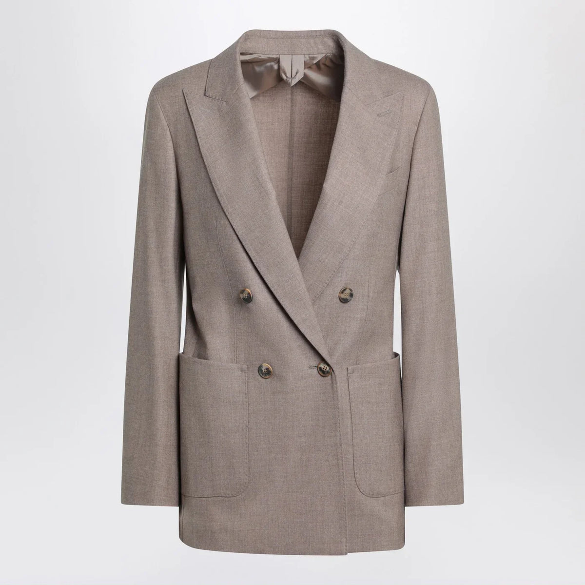 Max Mara - Double-breasted cashmere jacket in dove color