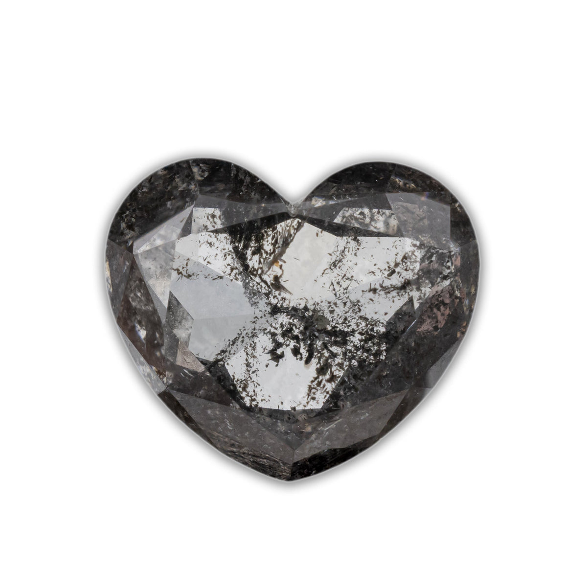 3.41ct 10.45x9.10x4.20mm Heart Cut Salt & Pepper Diamond