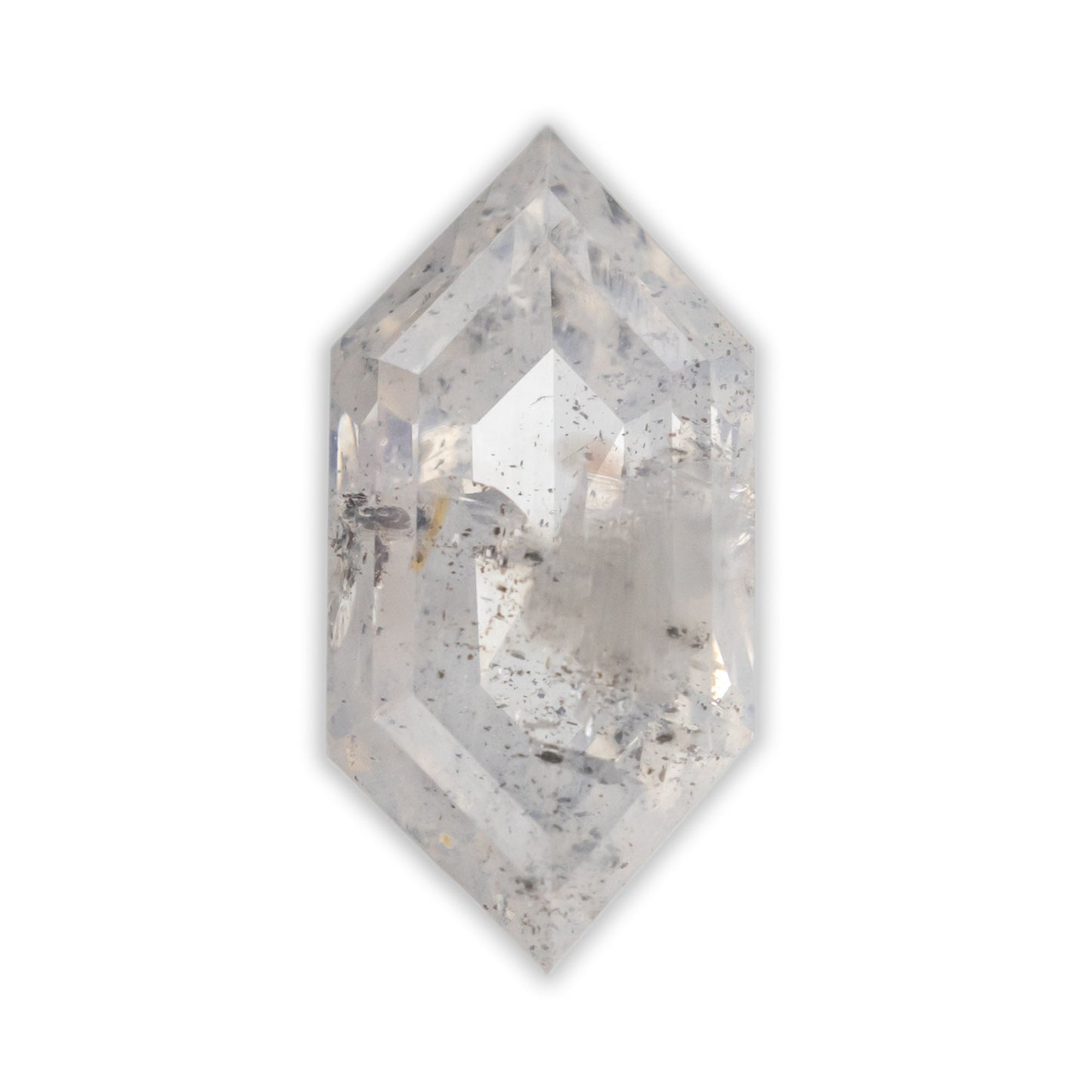 2.32ct 11.54x5.78x4.07mm Elongated Hexagon Cut Cloudy Grey Salt & Pepper Diamond