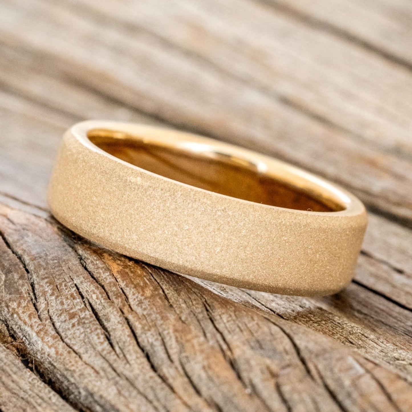 "Hyperion" - Whiskey Barrel Lined Wedding Band With Custom Finish