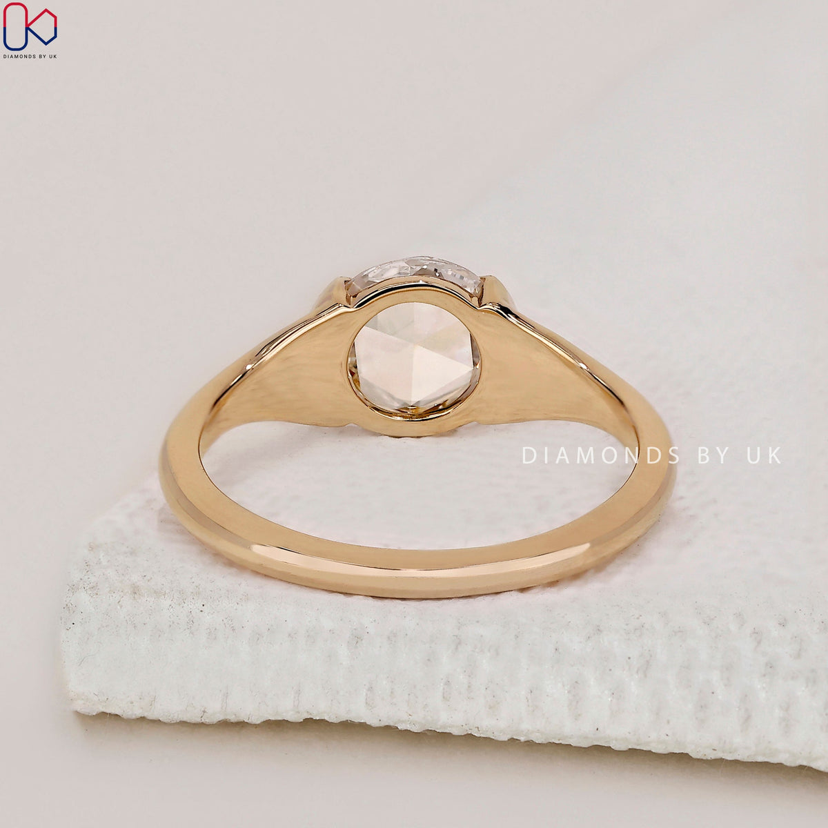 Half Bezel Rose Cut Diamond Ring