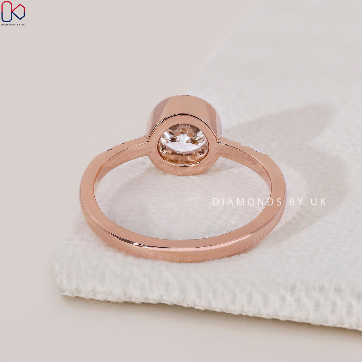 Round Diamond Milgrain Bezel Engagement Ring