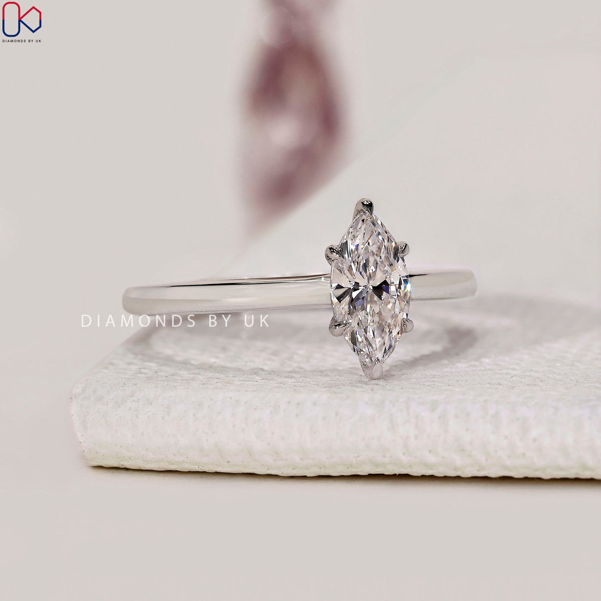 Solitaire Style Marquise Cut Engagement Ring