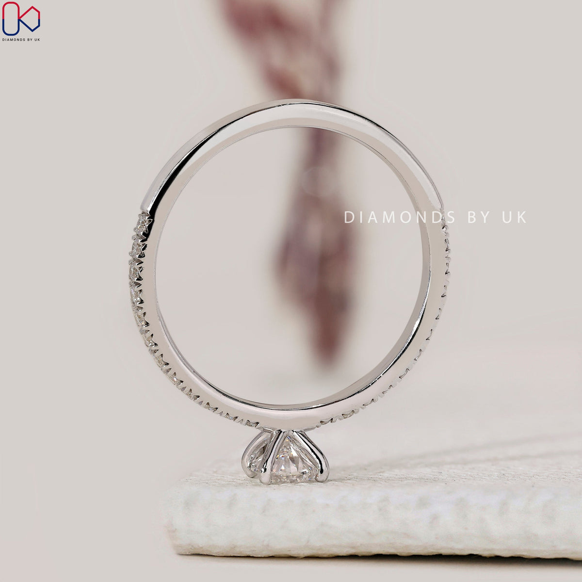 Pear Shaped Diamond Engagement Ring