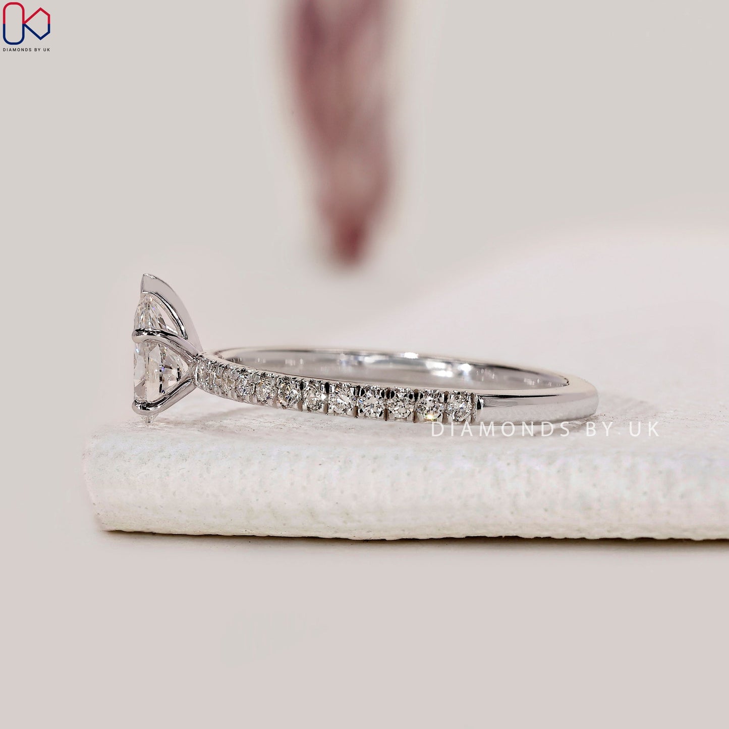 Pear Shaped Diamond Engagement Ring