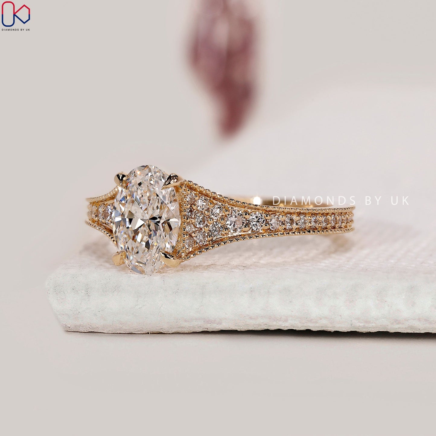 Oval Diamond Vintage Engagement Ring