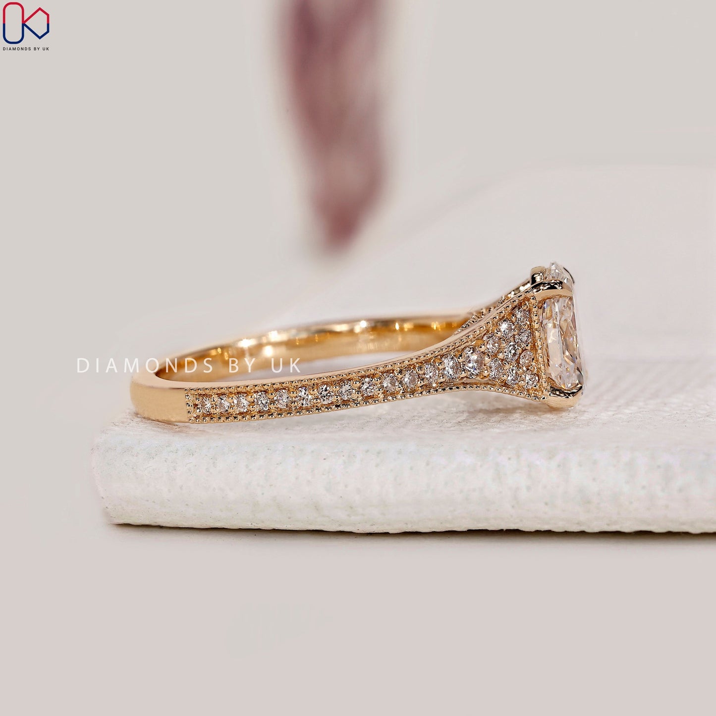 Oval Diamond Vintage Engagement Ring