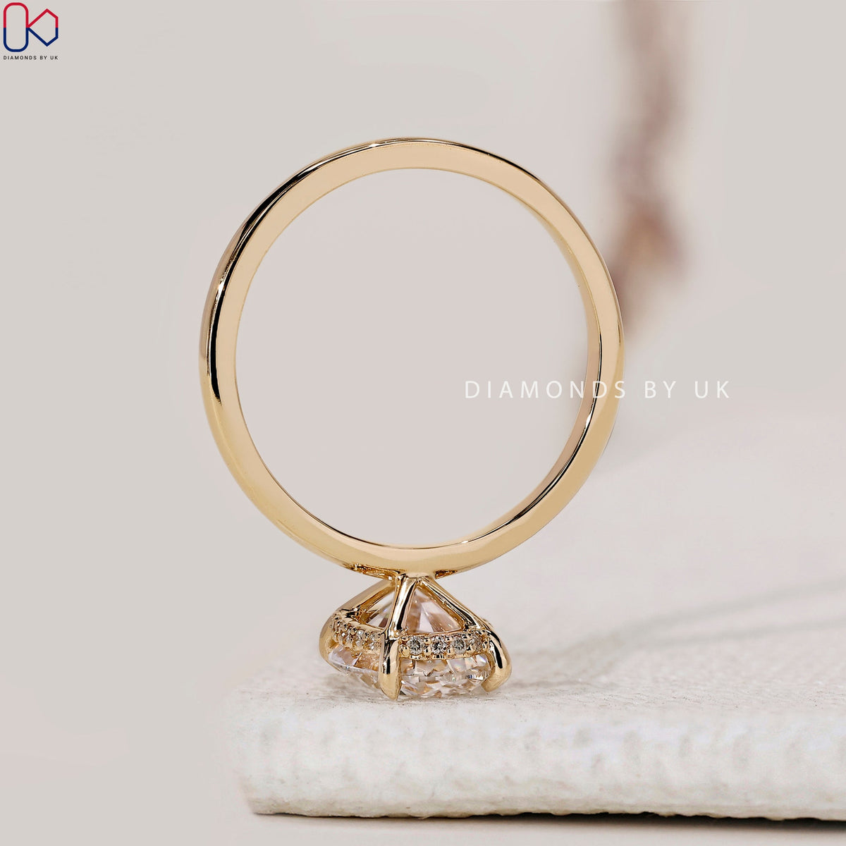 Oval Diamond Engagement Ring With Hidden Halo Style