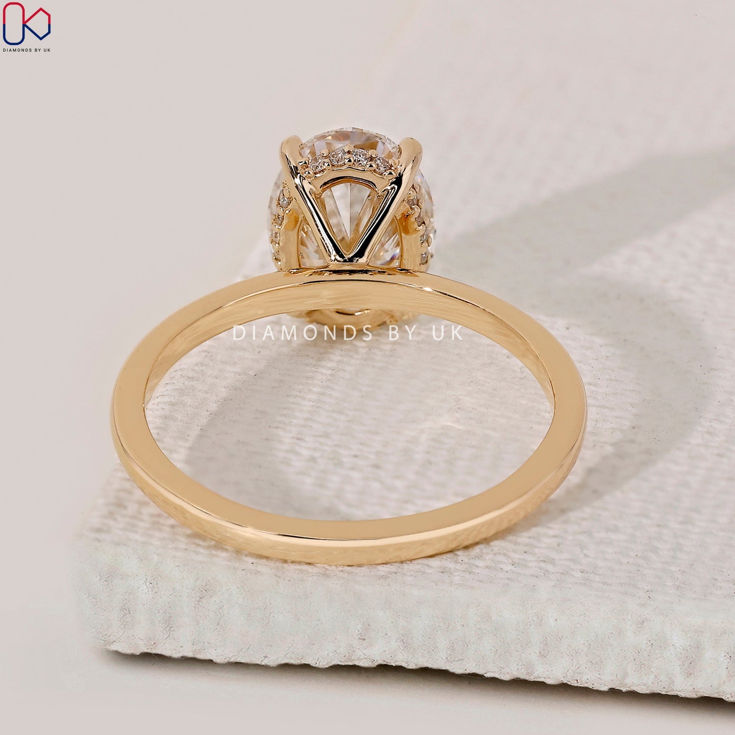Oval Diamond Engagement Ring With Hidden Halo Style