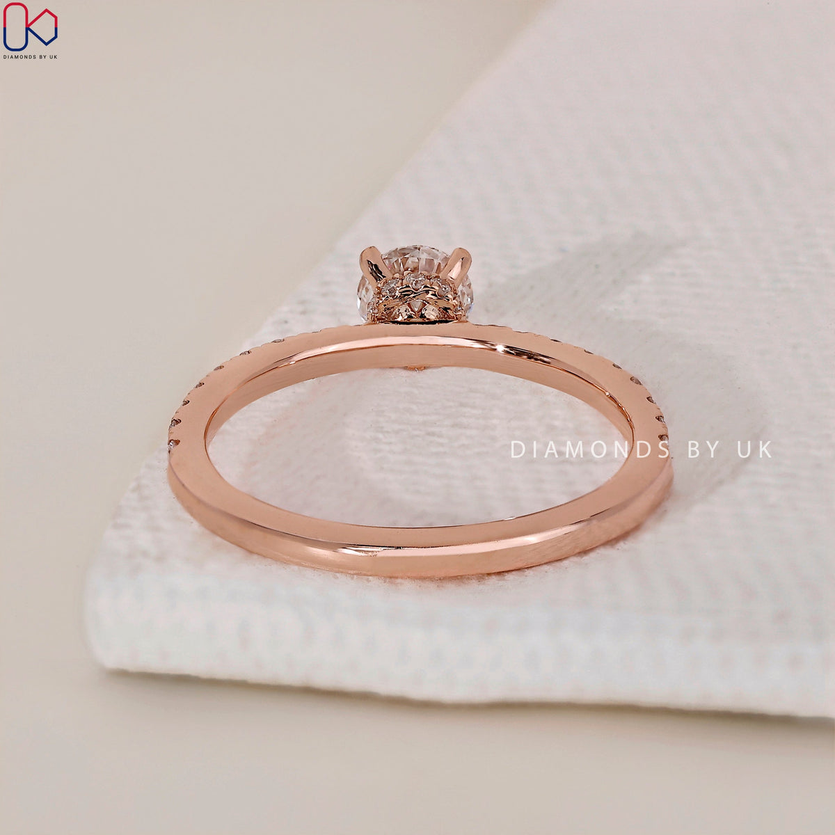 Round Cut Diamond Hidden Halo Ring