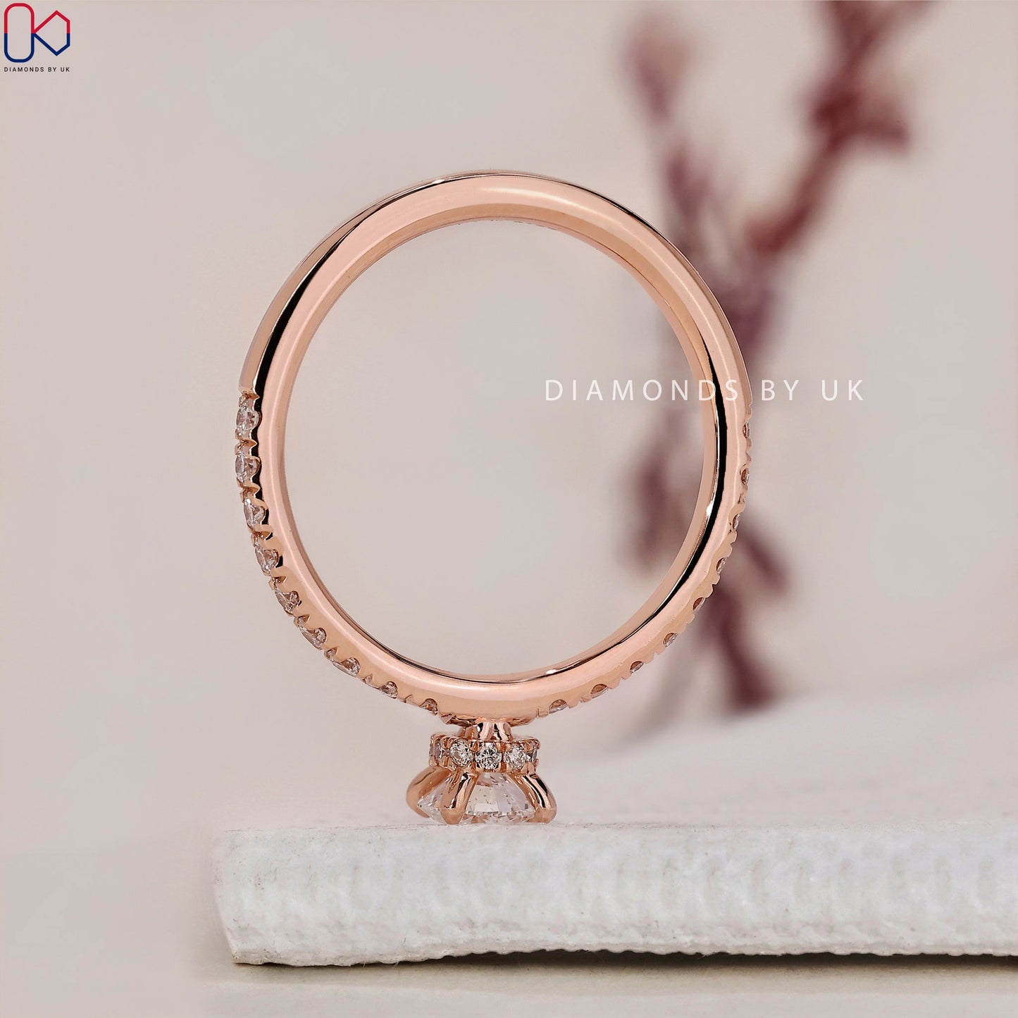 Round Cut Diamond Hidden Halo Ring