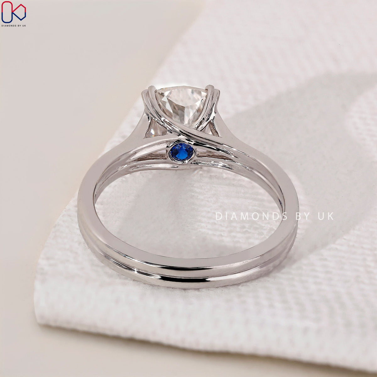 Cushion Cut Diamond Ring With Split Shank Band